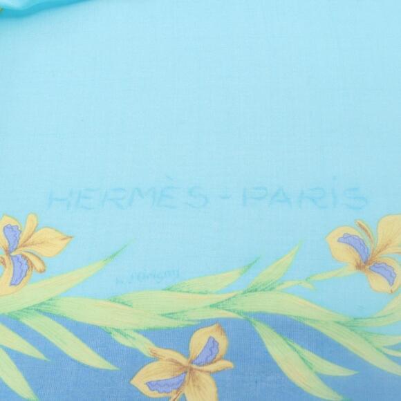 HERMES Authentic Blue Silk Scarf - Picture 2 of 5